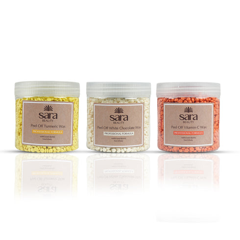 Sara Vitamin C Beans Wax 400 + Sara Turmeric Beans Wax 400 G + Sara White Chocolate Beans Wax 400 G